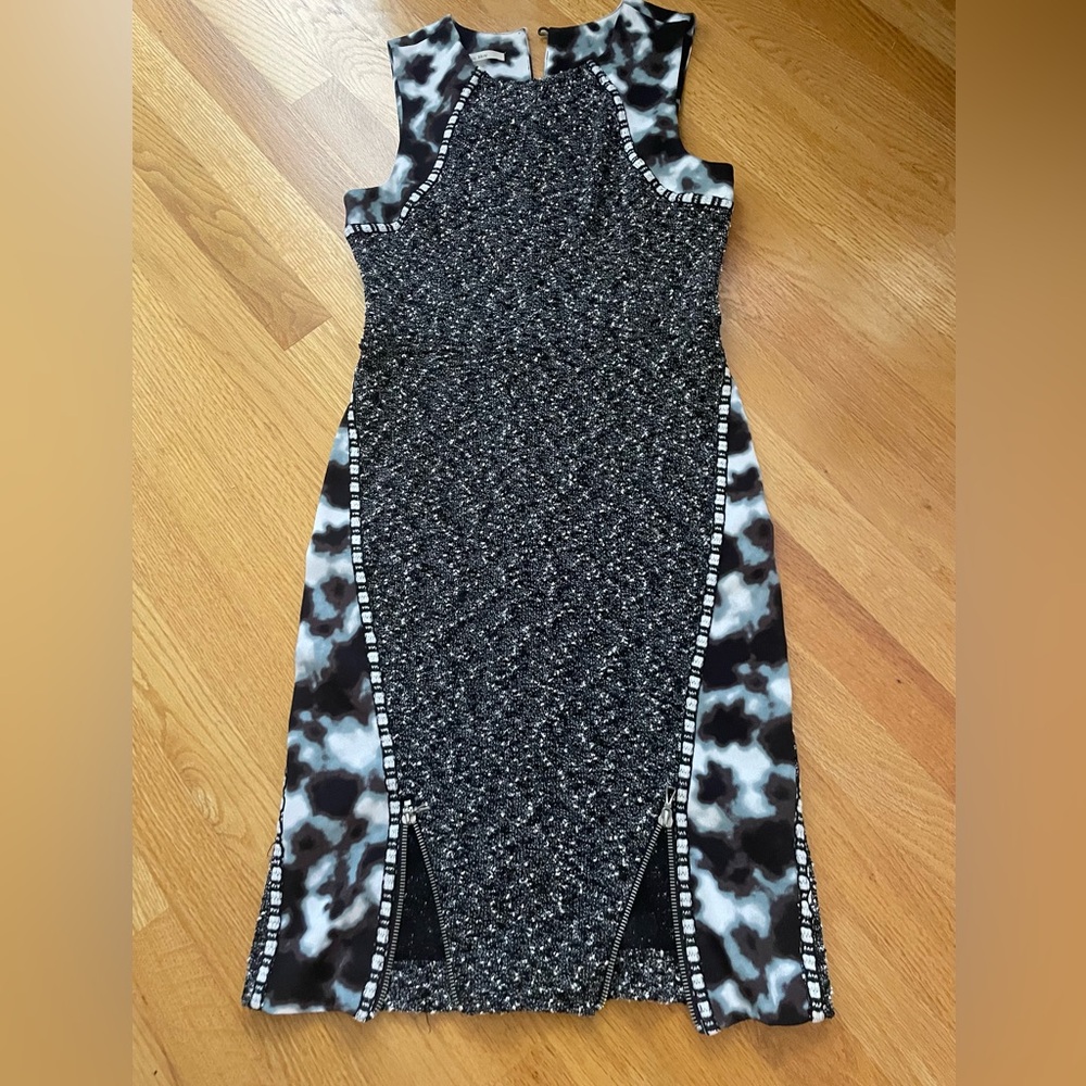 RACHEL Rachel Roy Textured Black and White Mini Dress